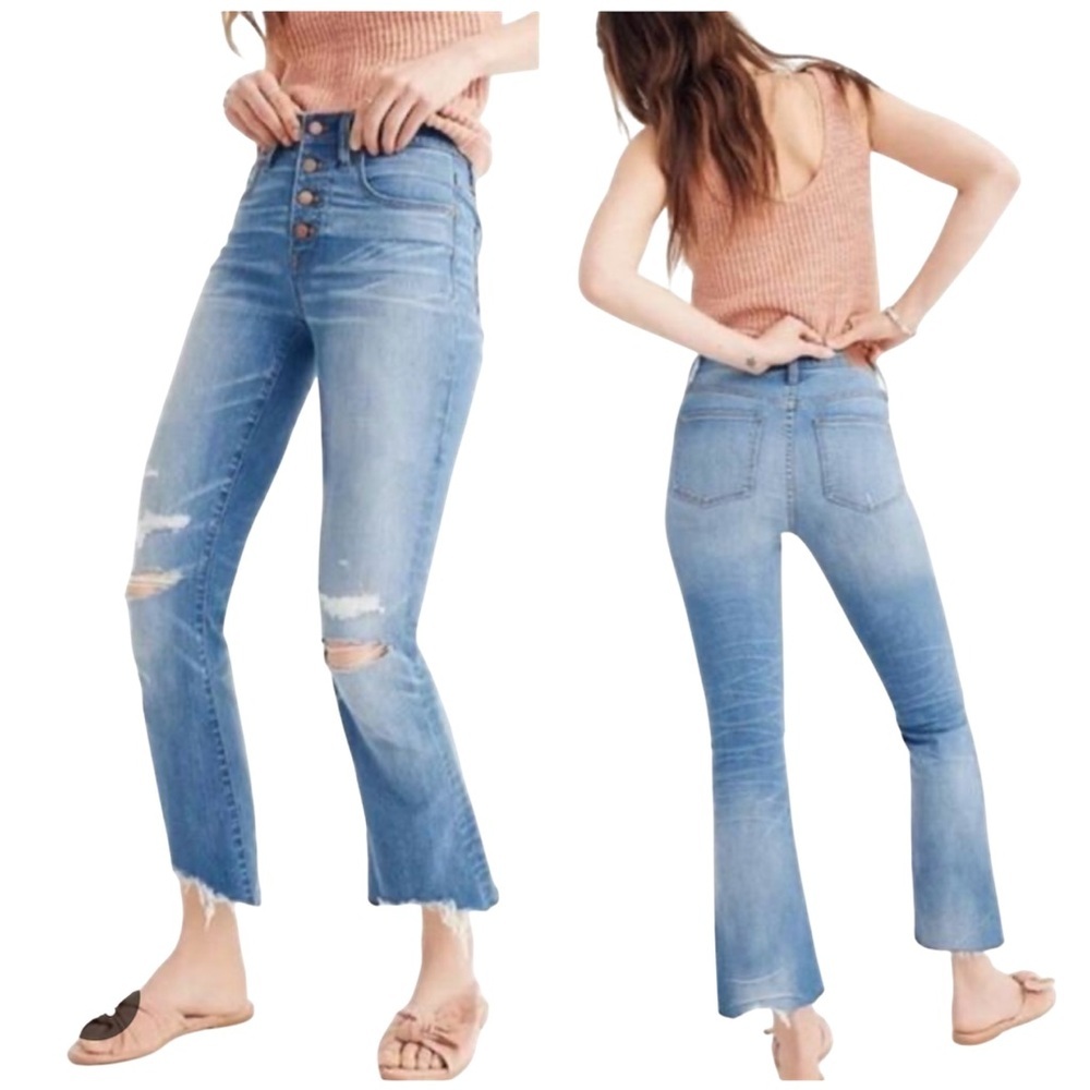 Madewell Cali Demi-Boot Jeans Distressed Blue Women’s Size 27Jeans